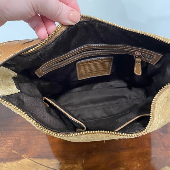 Coach Tan Suede Shoulder Bag with Pouch - Picture 7 of 14